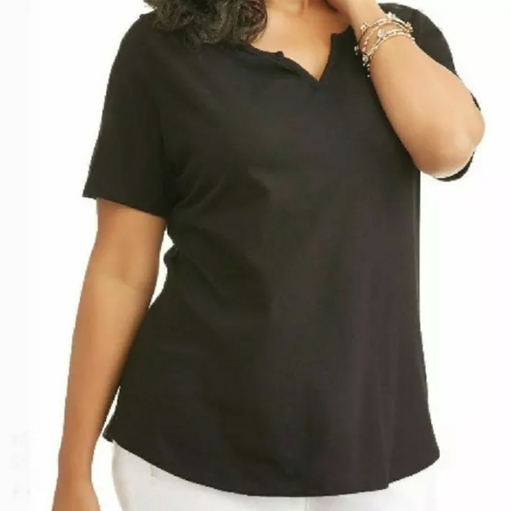 Terra & Sky notch neck tee 2x